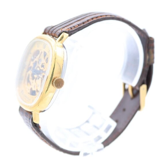 Vintage Caravelle Skeleton Dial Men's Mechanical Wristwatch Swiss Gold Tone 3 - Picture 2 of 6